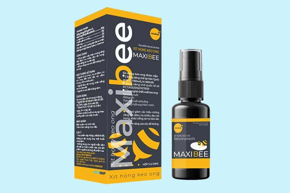 Xịt họng keo ong Maxibee hỗ trợ giảm ho, giảm đau rát họng