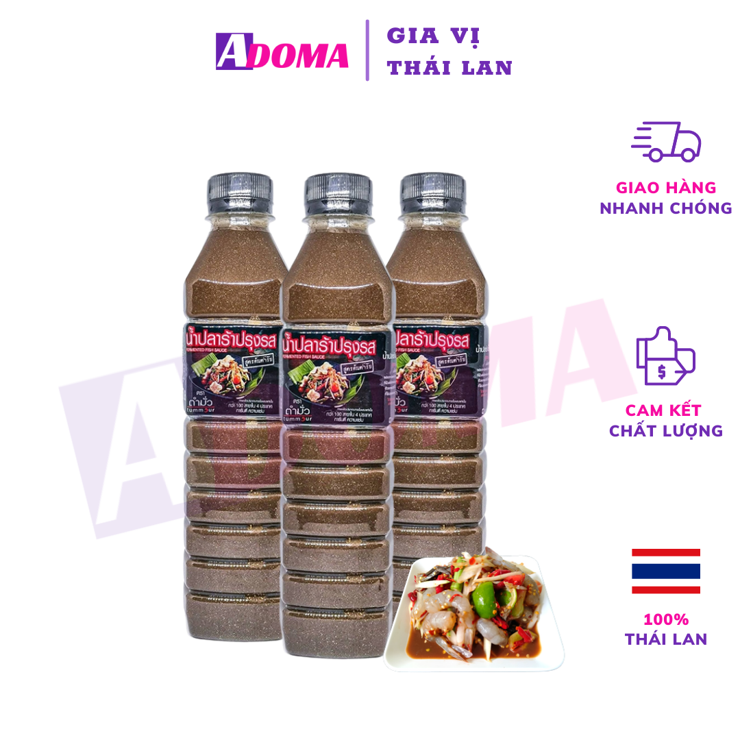 [Mẫu mới] Mắm Thái Lan Làm Gỏi Đu Đủ Somtum 500ml Ba Khía - Nước mắm nêm trộn Sụm đu đủ Tum Mour น้ำปลาร้าตำมั่ว