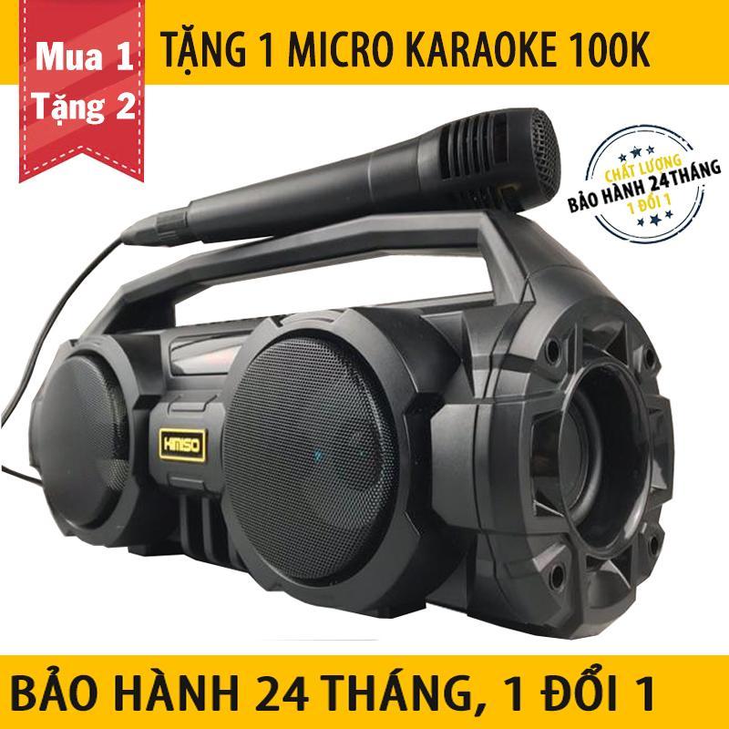 Loa bluetooth kimiso km-s1, - 2 bass cực mạnh, tặng 1 micro có dây hát karaoke