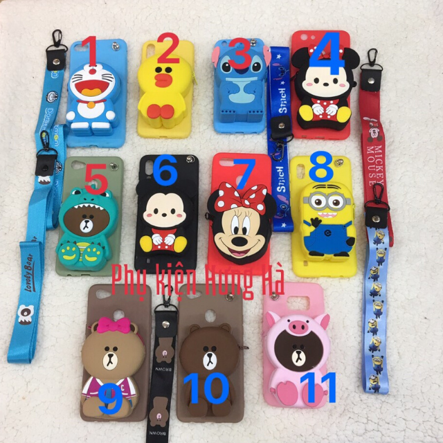 Ốp lưng Gấu Thỏ Vịt khủng long kèm ví cho điện thoại iphone samsung oppo các đời máy mới ib shop chọn màu