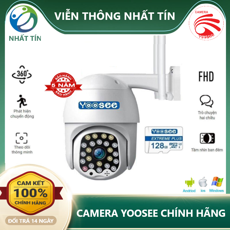 CAMERA IP WIFI YOOSEE PTZ 24 LED 5.0Mpx Xoay 360 độ chống nước xoay 360 đàm thoại 2 chiều báo động từ xa TOP CAMERA