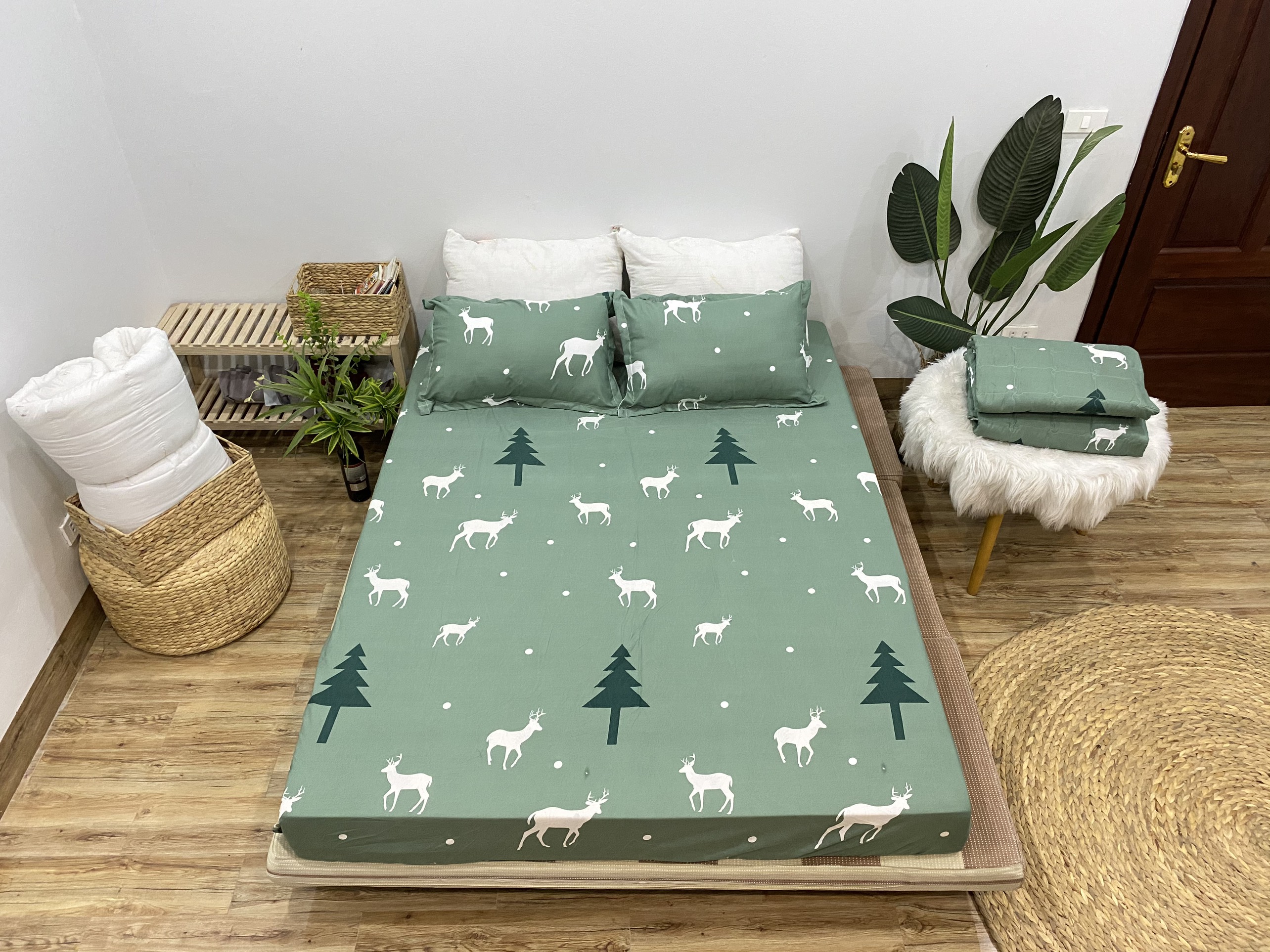 Set ga gối mẫu hươu thông mã chm14 gồm