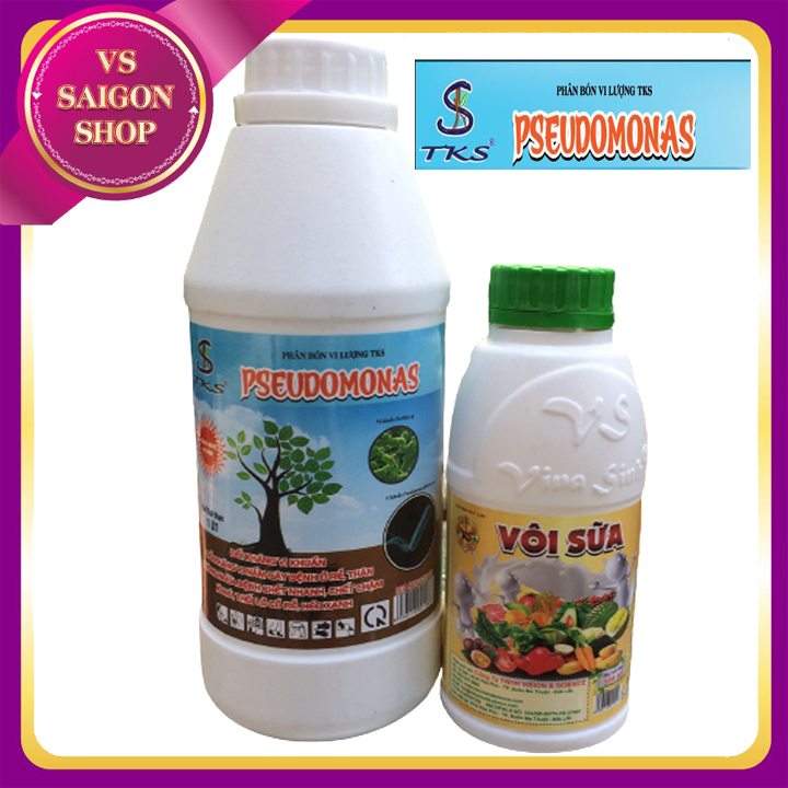[HCM][Combo 2SP] PSEUDOMONAS VÀ VÔI SỮA: Vi Nấm Đối Kháng Bệnh Hại Cây Trồng