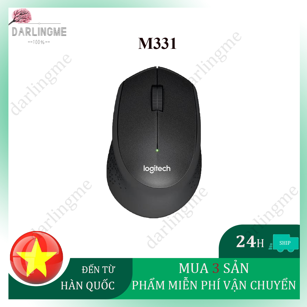 Chuột không dây Logitech M331 silent plus (Đen)