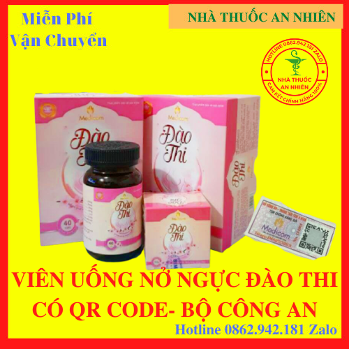 [MIỄN PHÍ SHIP][Chính hãng]ĐÀO THI [Tặng Mặt Nạ Xịn][ Mẫu Mới Tem Mới Date mới Check bằng Mã QR] Đào Thi Viên Uống Nở Ngực săn chắc vòng 1 tăng size vòng 1 - AN001