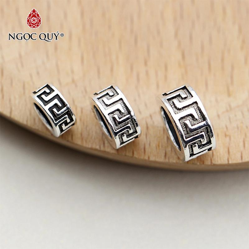 [HCM]Charm bạc chặn hạt họa tiết hoa văn - Ngọc Qúy Gemstones