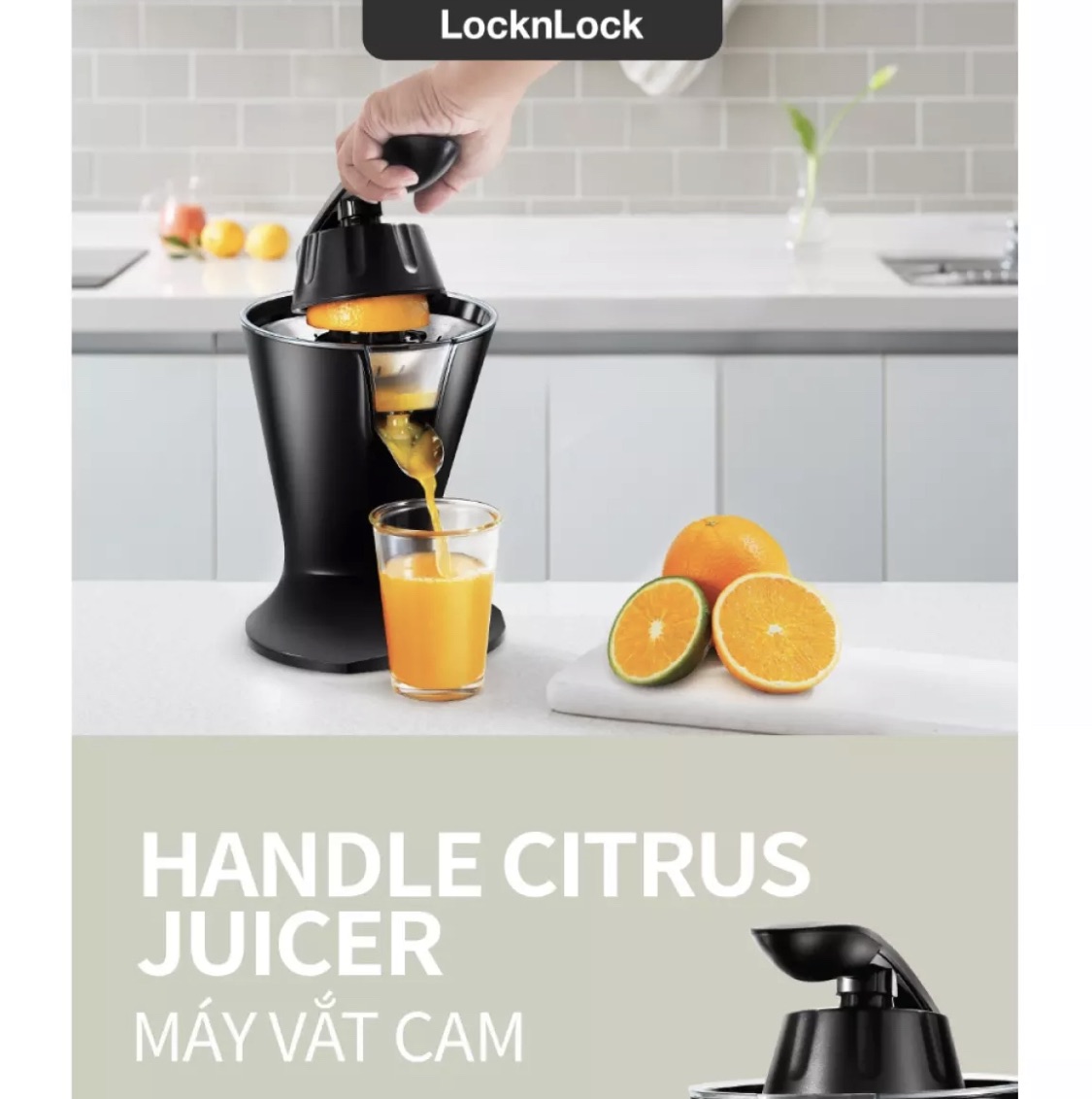Máy vắt cam lock&lock handle citrus juicer 230v, 50hz, 85w màu đen