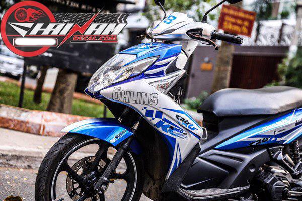 Tem Trùm Nouvo 5 SX Xanh Trắng Ohlins