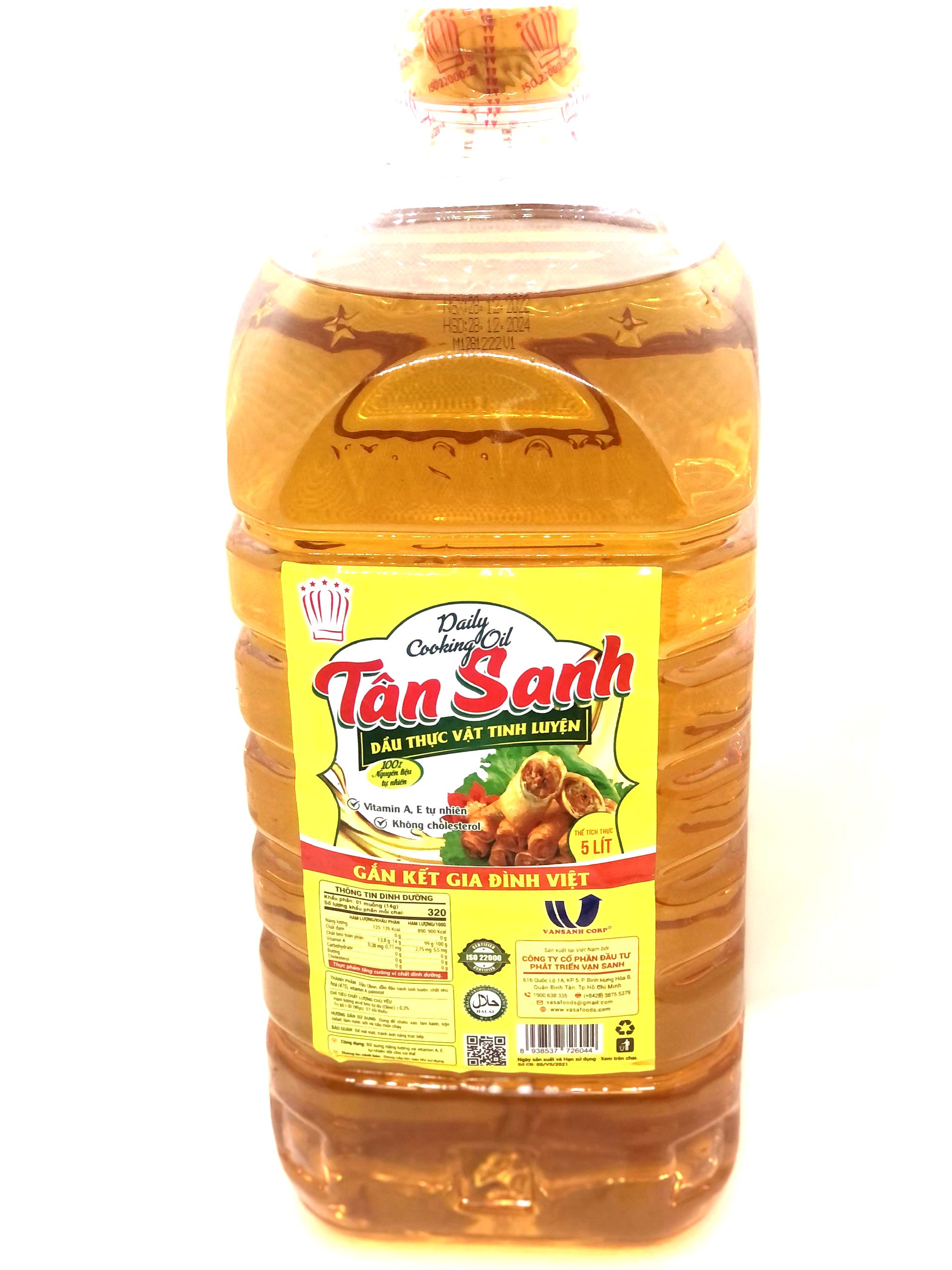 Dầu ăn tân sanh chai 5 lít