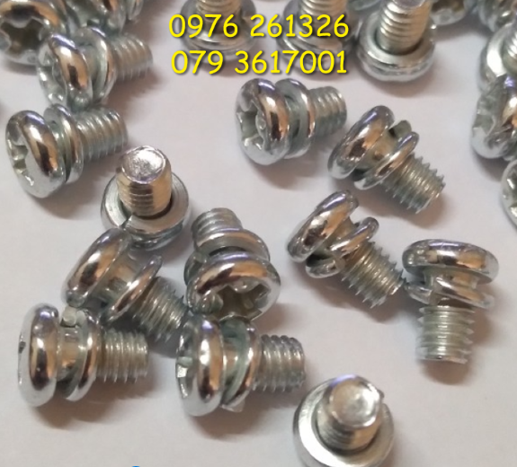 Bulong pake kèm long đền vênh _ bulong 2 tổ hợp_m4x6 _ bịch 5o con