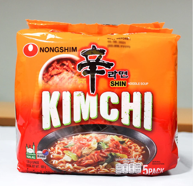 Lốc 5 gói mì kim chi nongshim hàn quốc 120g/gói