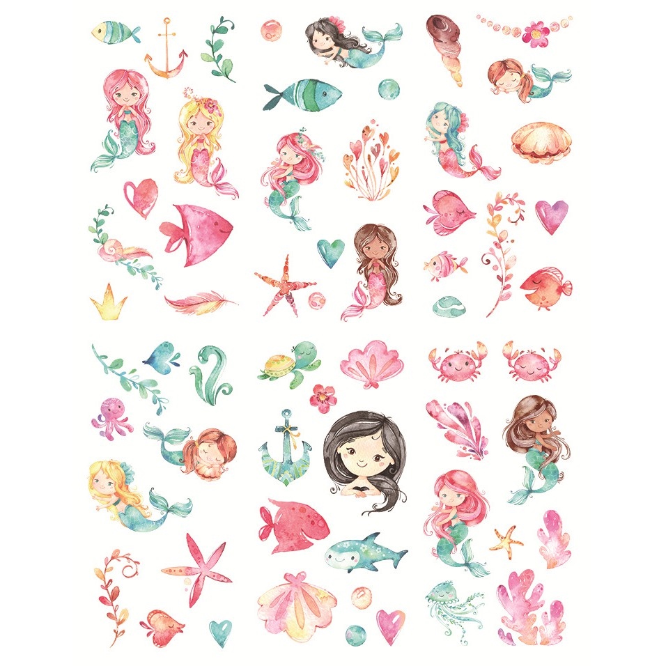 【sẵn sàng】 [Bộ 6 tờ] Sticker dán sổ nhật ký valy túi xách mũ bảo hiểm theo chủ đề ST02