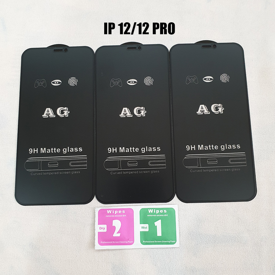Kính cường lực full nhám chống bám vân tay Iphone 12 - 12 Pro