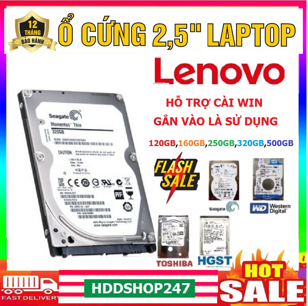 HCM Ổ cứng hdd 2.5 laptop IBM LENOVO tháo máy bh 12 tháng 500GB 320GB 250GB 160GB 120GB