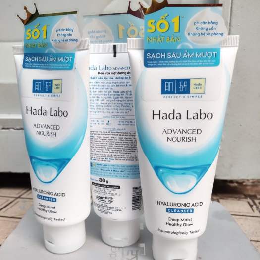 Mẫu Mới -Kem rửa mặt dưỡng ẩm tối ưu Hada Labo Advanced Nourish Cleanser 80g