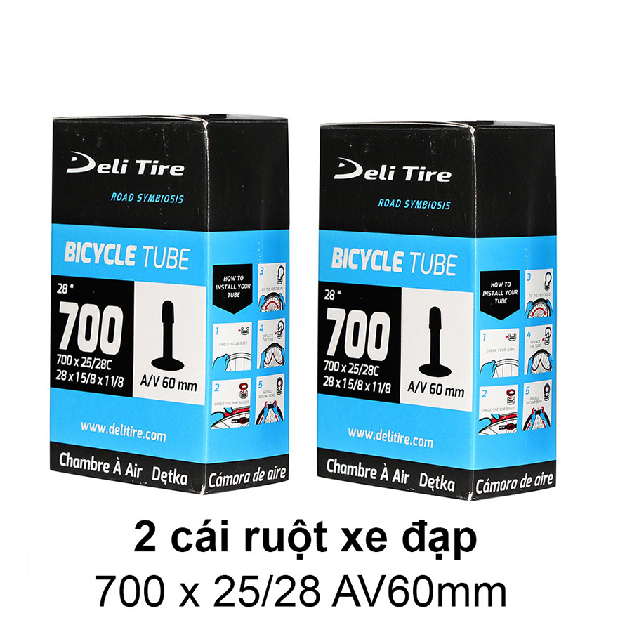 Ruột xe đạp 700x25/28 van máy dài 60mm deli-tire