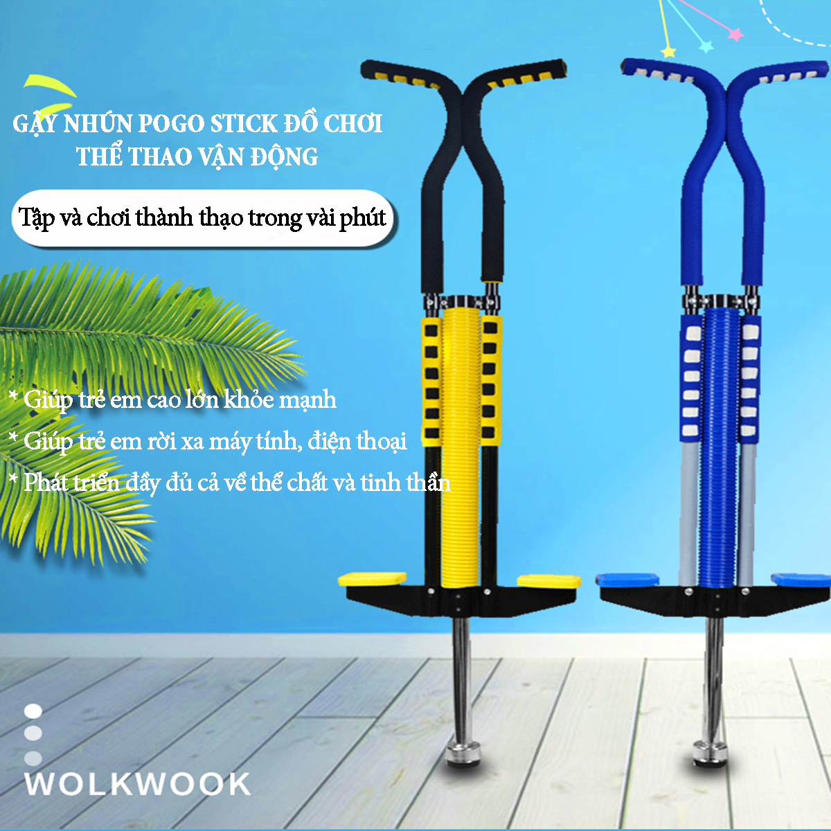 Gậy nhún Pogo Stick dụng cụ vận động thể thao rèn luyện sức khỏe giúp trẻ em cao lớn nhanh nhẹn thông minh hơn mỗi ngày