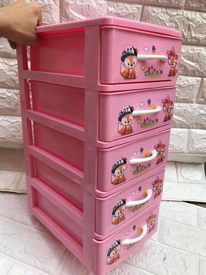 Tủ nhựa mini 3-4-5-6 tầng màu trắng , hồng , xanh