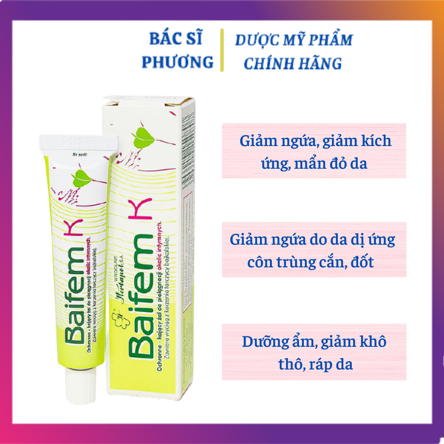 Gel Hoàng cầm bảo vệ dịu nhẹ Baifem K 15gram