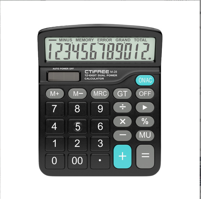 [HCM]MÁY TÍNH 12 SỐ LỚN RÕ XÀI PIN VÀ NĂNG LƯỢNG MODEL M28 (tặng kèm pin) Văn Phòng-Cửa Hàng-Tiểu Thương-Học Sinh...