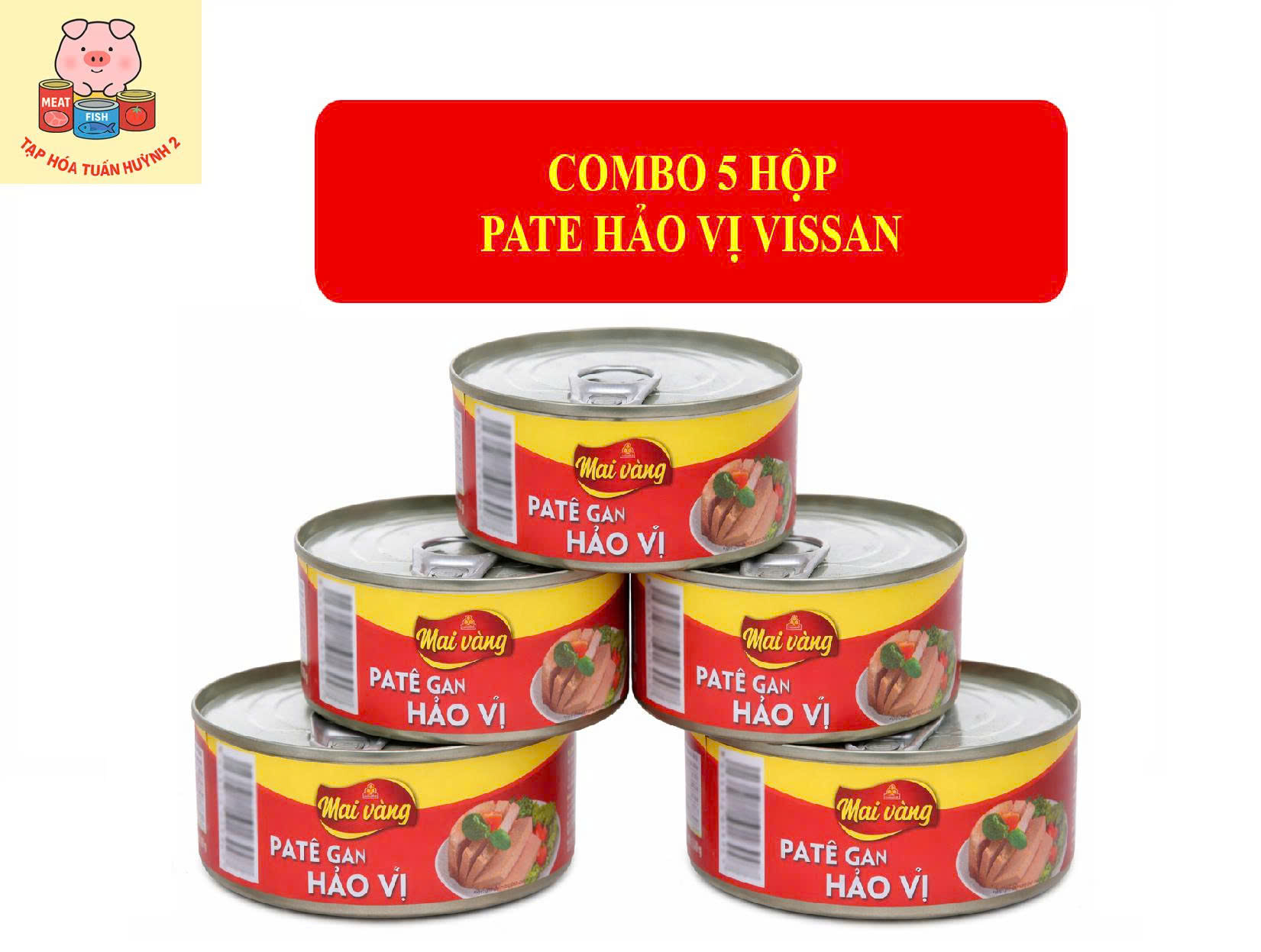 [MUA 4 TẶNG 1] - PATE HẢO VỊ MAI VÀNG VISSAN - MỖI HỘP 150 GRAM
