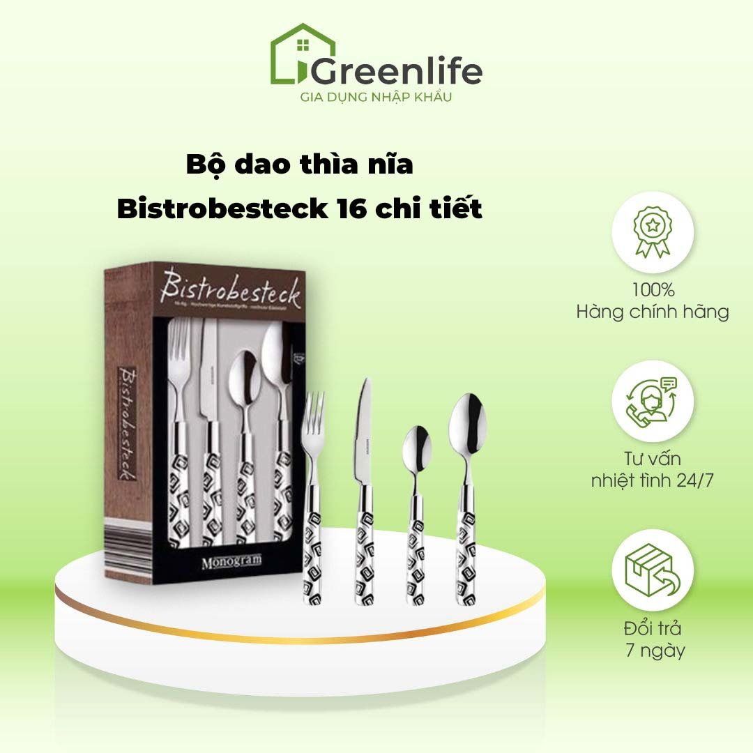 Bộ dao thìa nĩa Bistrobesteck 16 chi tiết dành cho 4 người nhập khẩu Đức - Gia dụng nhập khẩu Greenlife
