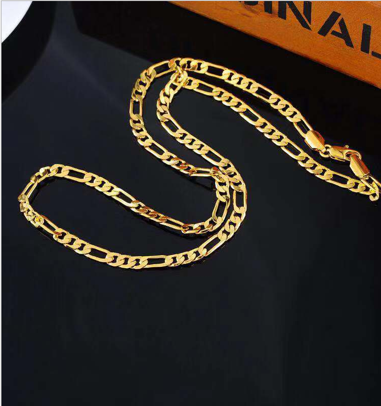 [ Phụ Kiện Thời Trang ] Dây Chuyền Nam Mạ Vàng Bạc Bản Dẹt 4.5mm Sang Trọng Đẳng Cấp ( mạ vàng + mạ bạc )