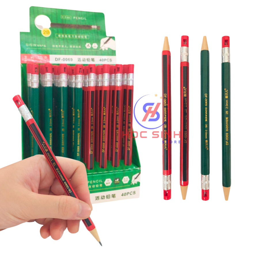 Combo 2 cây bút chì bấm df-0069 tích hợp đầu chuốt