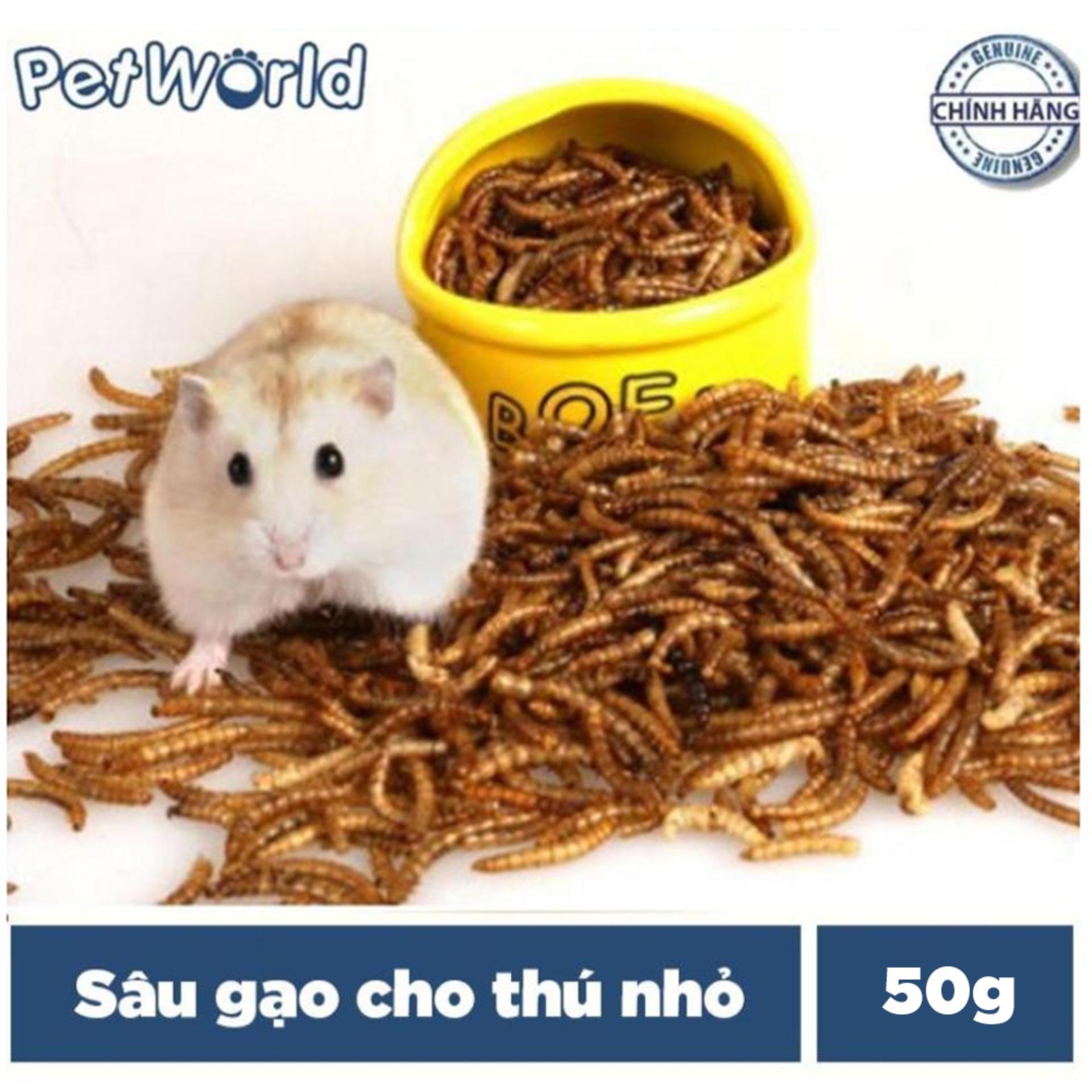Combo 2 gói 25g Sâu Gạo - Thức Ăn Cho Hamster, Nhím, Sóc và Thú Nhỏ (50g)
