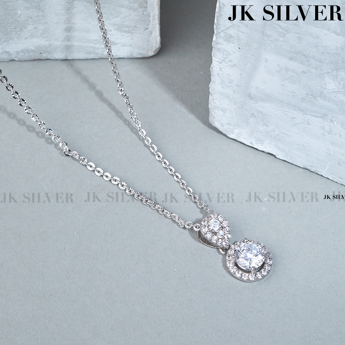 Mặt Dây chuyền nữ mạ bạch kim 18K cao cấp JK Silver thiết kế tinh xảo cao cấp giá rẻ trang sức hottrendU.daychuyen448