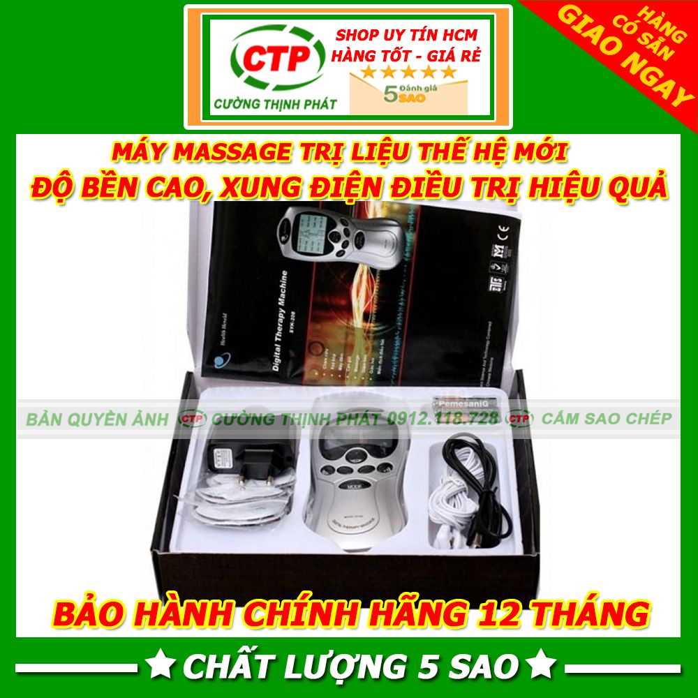 Máy massage xung điện châm cứu vật lý trị liệu 4 miếng dán loại tốt