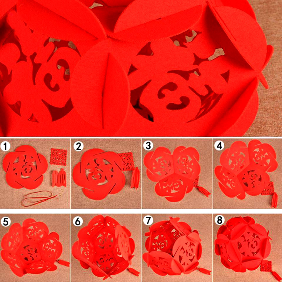 Lồng đèn may mắn 3D phong cách Trung Hoa
