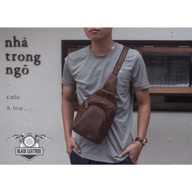 Túi đeo chéo da bò thật bảo hành da 5 năm fd02 - du mục store