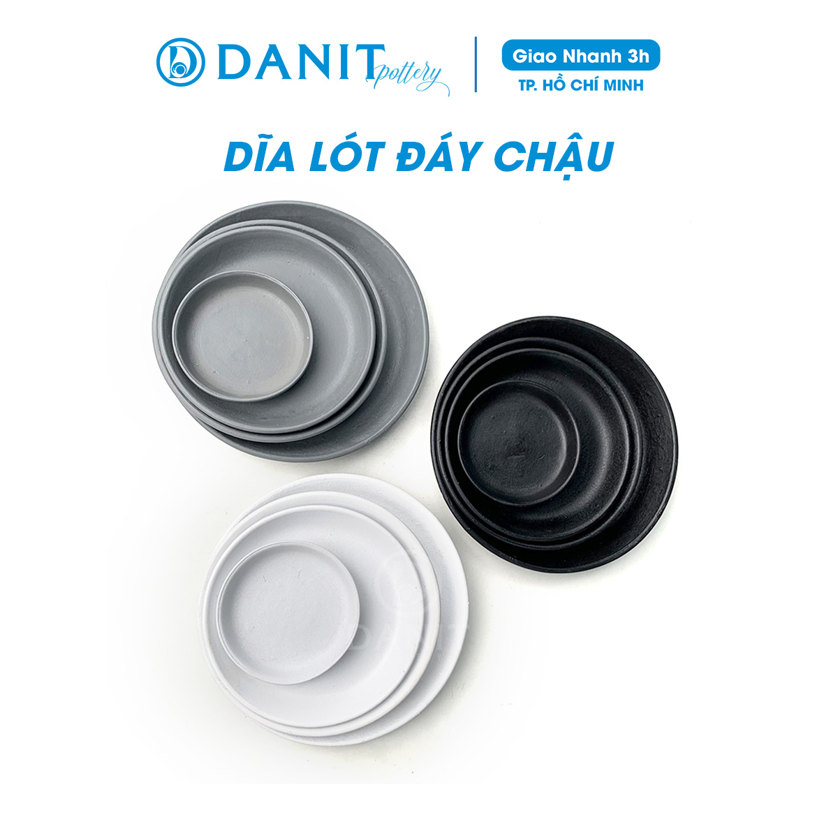 Đĩa lót chậu cây DANIT POTTERY dĩa đất nung wax sơn lót chậu trồng cây nhiều cỡ