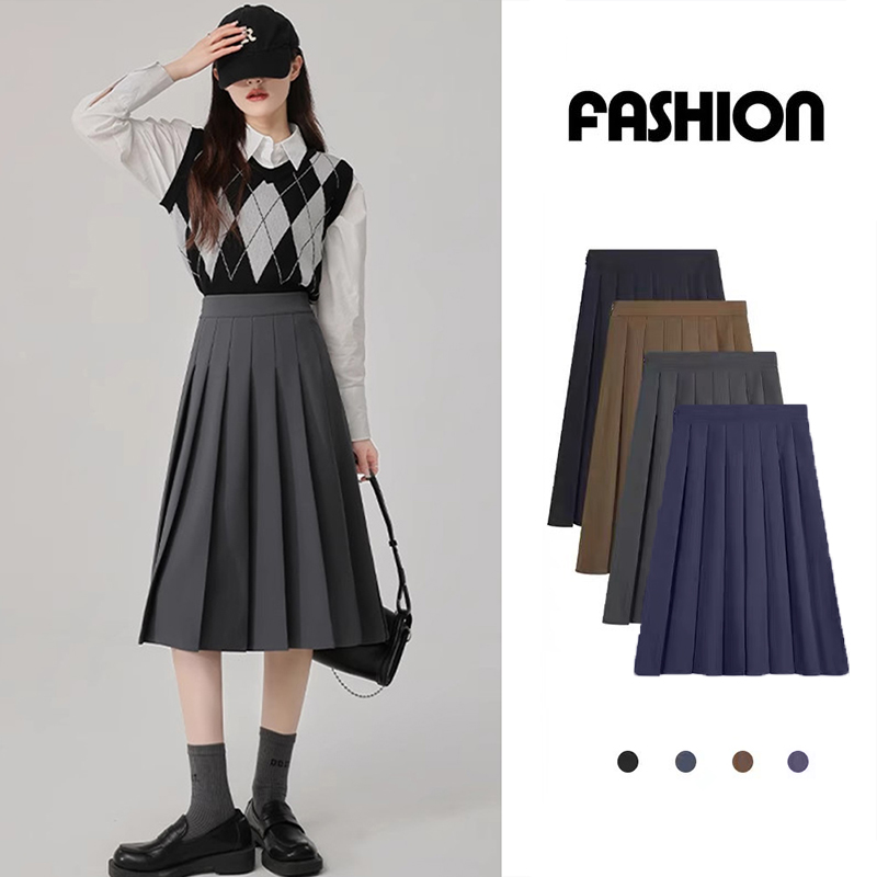 Chân Váy Nữ Xếp Ly Dáng Dài Xòe Lưng Cao Kiểu Công Sở Phong Cách Ulzzang Thời Trang JayS CV NU 042