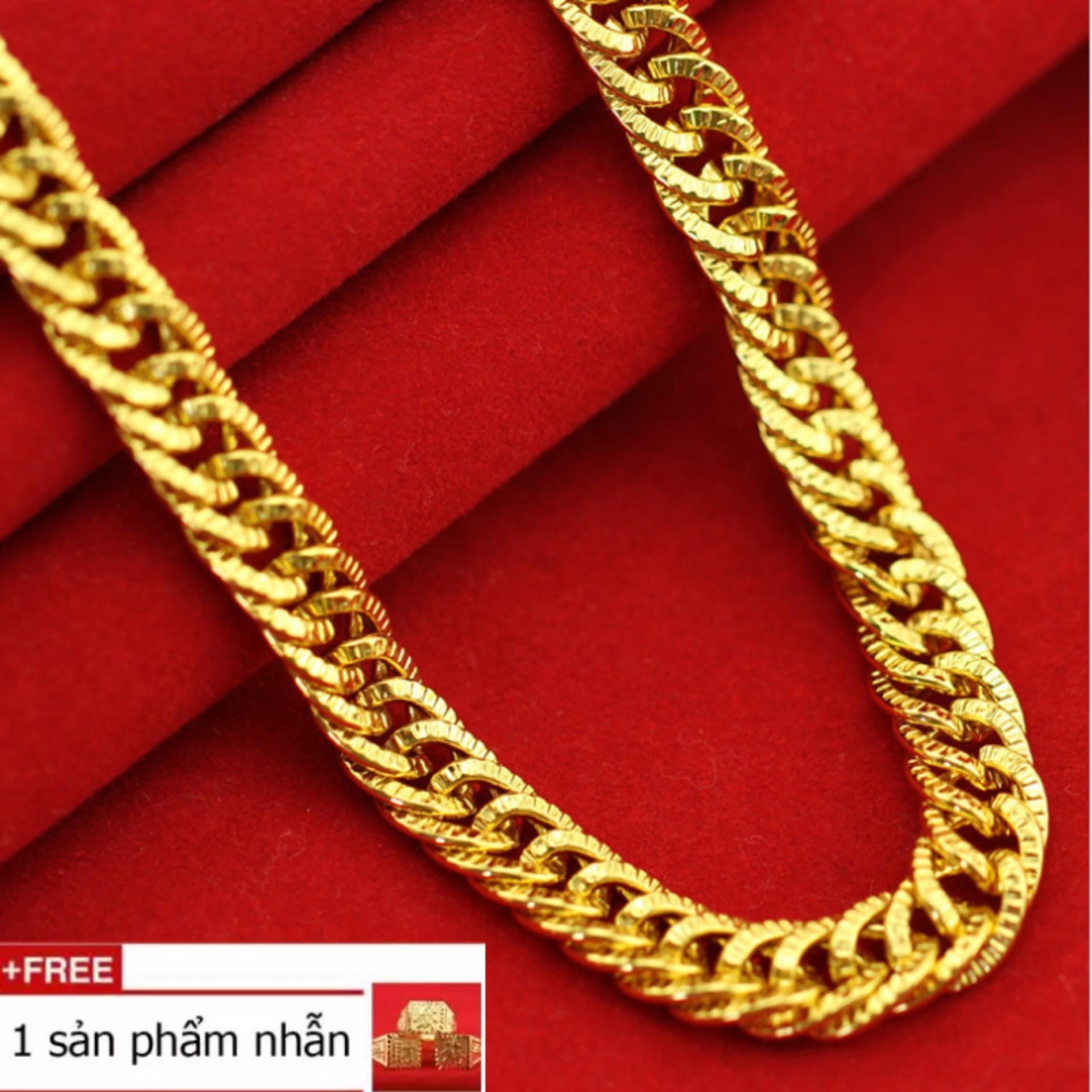 Dây chuyền nam mạ vàng chân không 24k bản 0.9 cm dài 50 cm [ tặng 1 nhẫn]