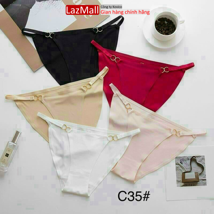 Combo 5 quần lót nữ đúc su cao cấp dây mảnh sexy c35, quần lót nữ đúc su lọt khe lộ hông c35