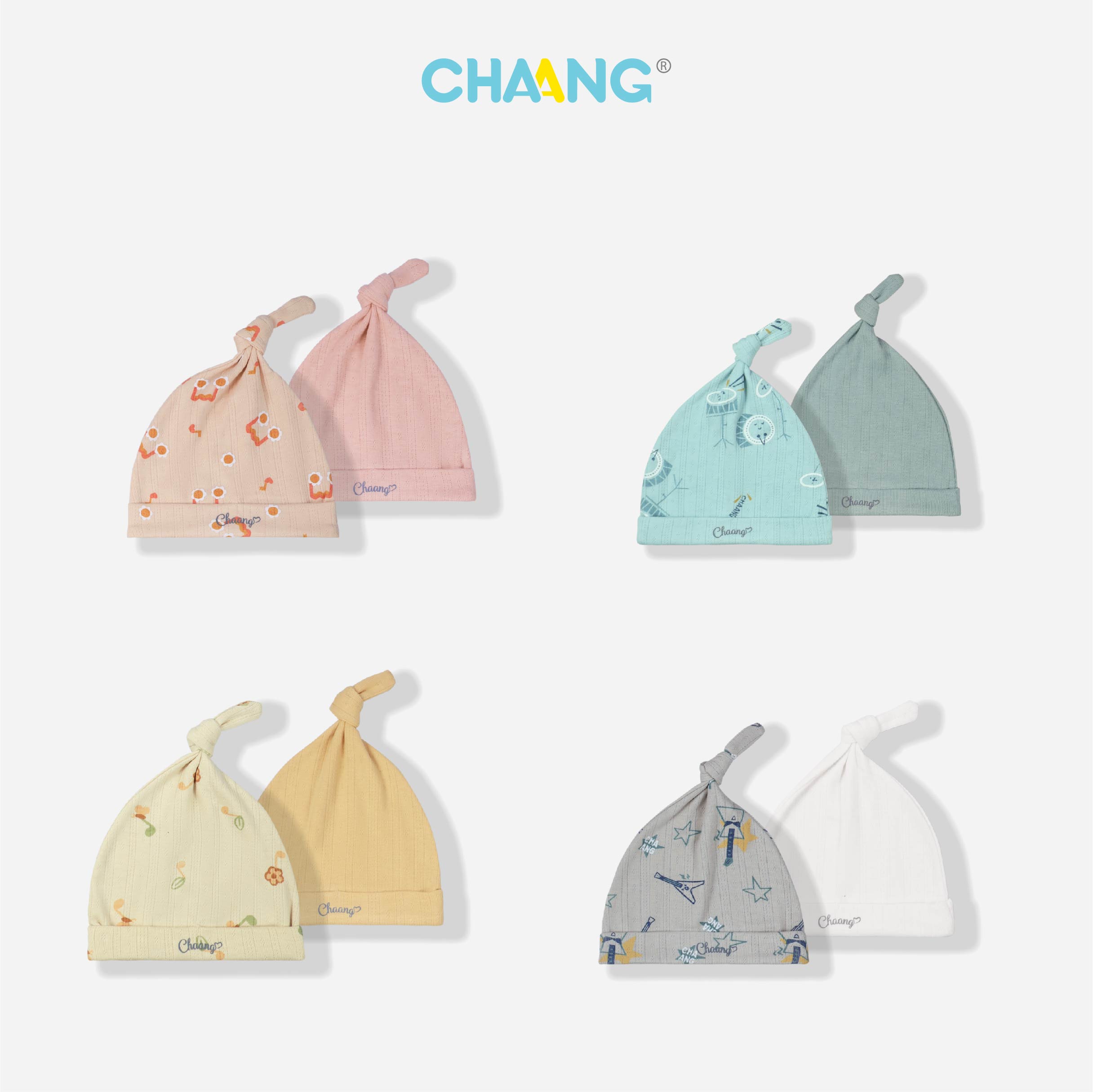 CHAANG SET 2 mũ thóp cho bé sơ sinh Music Chaang