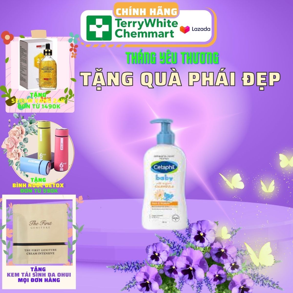 Cetaphil Baby tắm gội hữu cơ Organic - Cetaphil Baby Wash & Shampoo with Organic Calendula 400ml