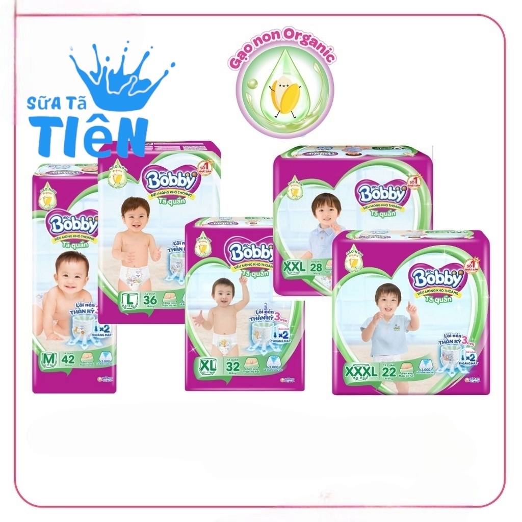 BỈM - TÃ QUẦN BOBBY SIZE M42 , L36, XL32, XXL28 , XXXL22