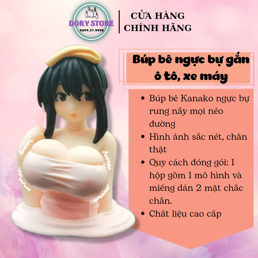 Búp bê ngực bự rung nẩy Kanako trang trí ô tô xe điện xe máy, đồ chơi mô hình búp bê trang trí xe