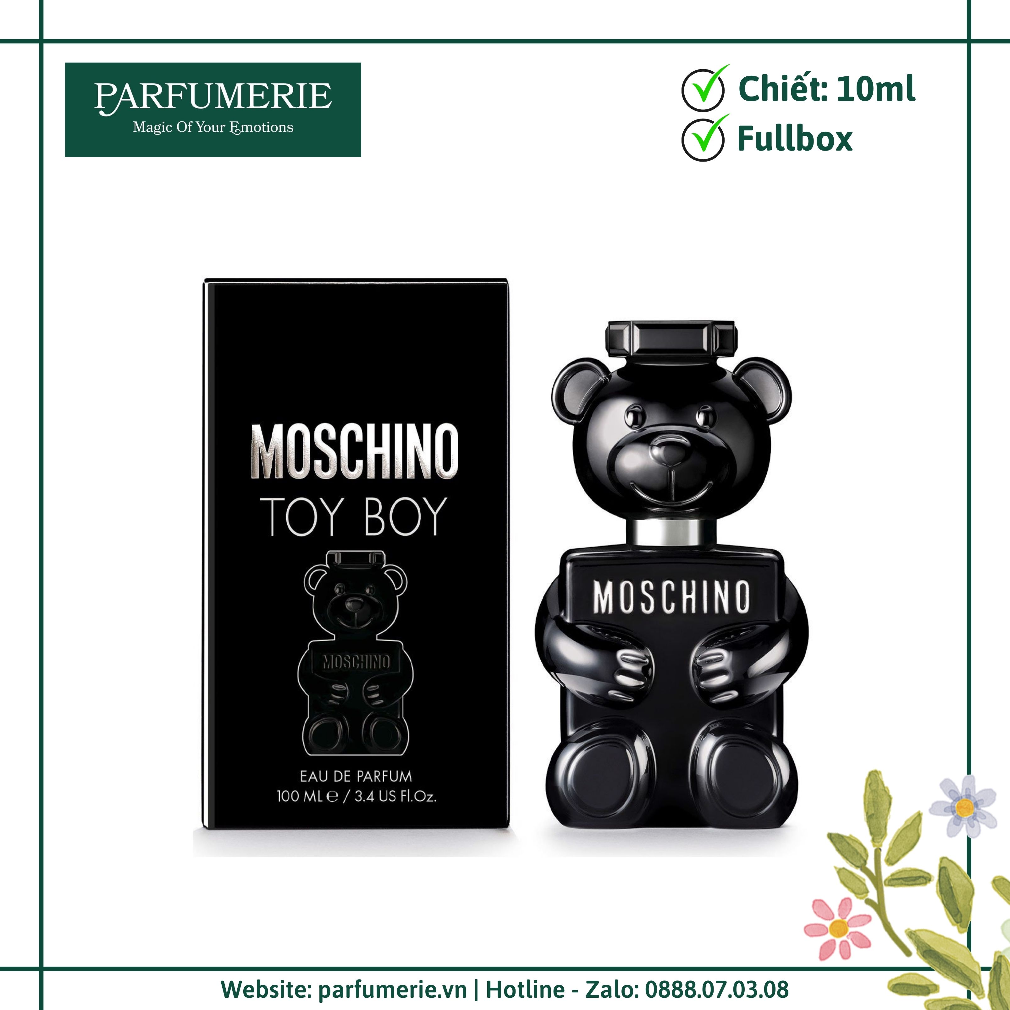 Nước hoa nam chính hãng Moschino Toy Boy EDP tươi mới, hiện đại, nam tính