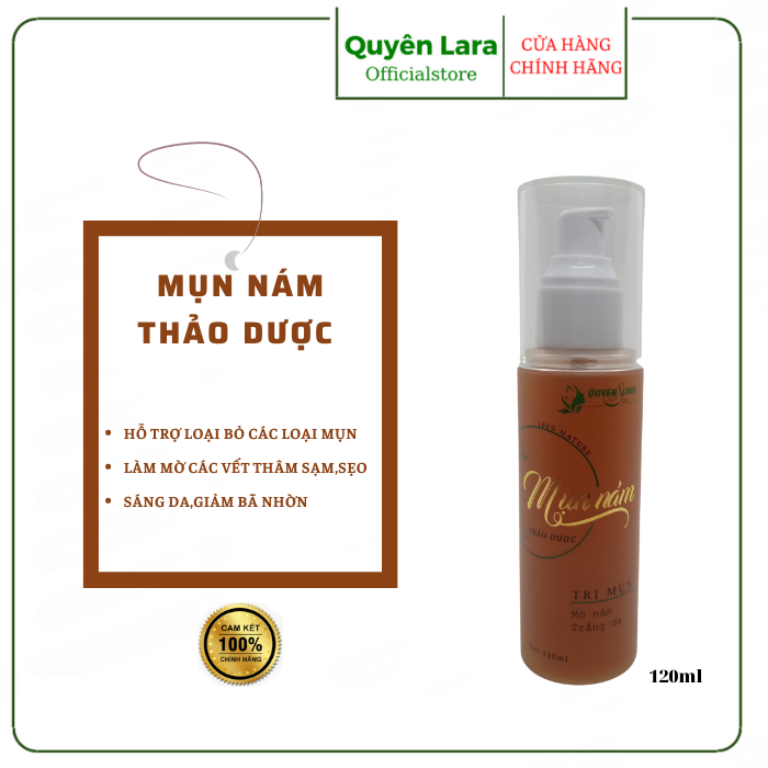 Mụn Nám Thảo Dược Quyên Lara Đánh Bay Mụn,Nám.Tàn Nhang,Tái Tạo Lại Làn Da Mới An Toàn,Hiệu Quả Sau 1 Liệu Trình 120ml