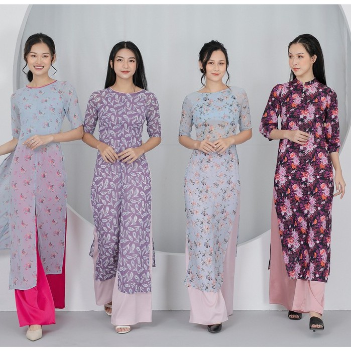 Áo dài cách điệu tay bồng