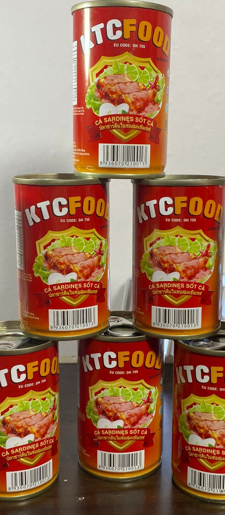 Combo 6 hộp cá mòi sốt cà 155gr - cá hộp xuất khẩu ktc food