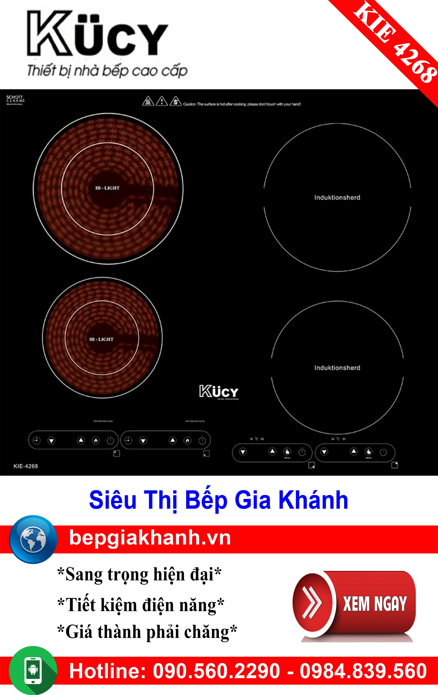 [HCM]Bếp từ kết hợp hồng ngoại Kucy KIE 4268, bếp từ, bếp điện từ, bếp từ đôi, bếp điện từ đôi, bếp từ giá rẻ, bếp điện từ giá rẻ, bếp từ đơn, bep tu don, bep tu