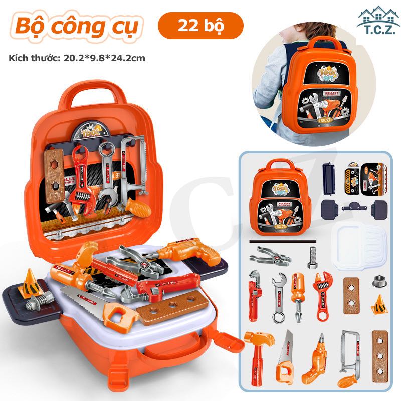 (hàng sẵn) Balo đồ chơi trẻ em đồ chơi kỹ thuật 3 trong 1. Balo gồm 22 loại đồ chơi dạy bé tính giáo dục trẻ em, đồ chơi thông minh dành cho cả bé trai và bé gái. Món quà ý nghĩa dành tặng bé các dịp lễ đặc biệt.