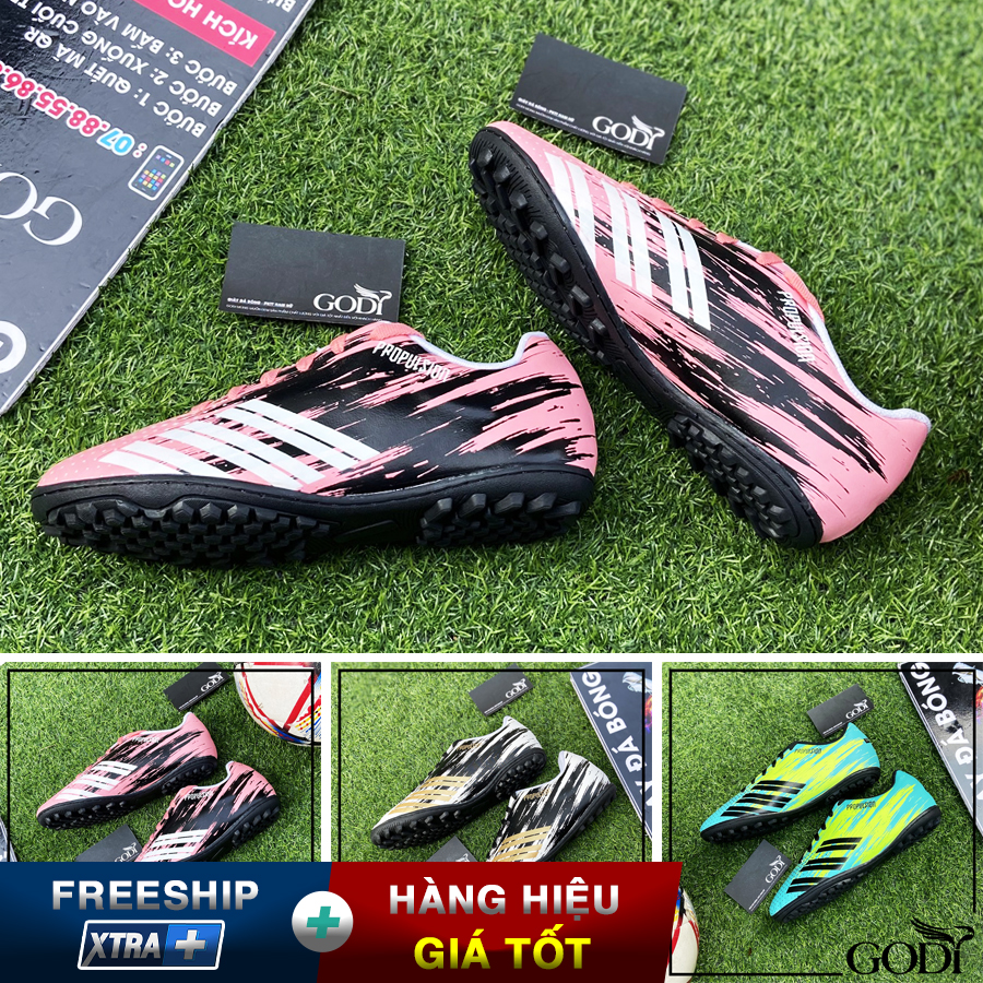Size 35 đến 44 Giày đá bóng đá banh nam nữ, trẻ em, gái, kids màu hồng giá rẻ đẹp size 35 size 36 size 37 size 38, khâu full đế Godi Sport