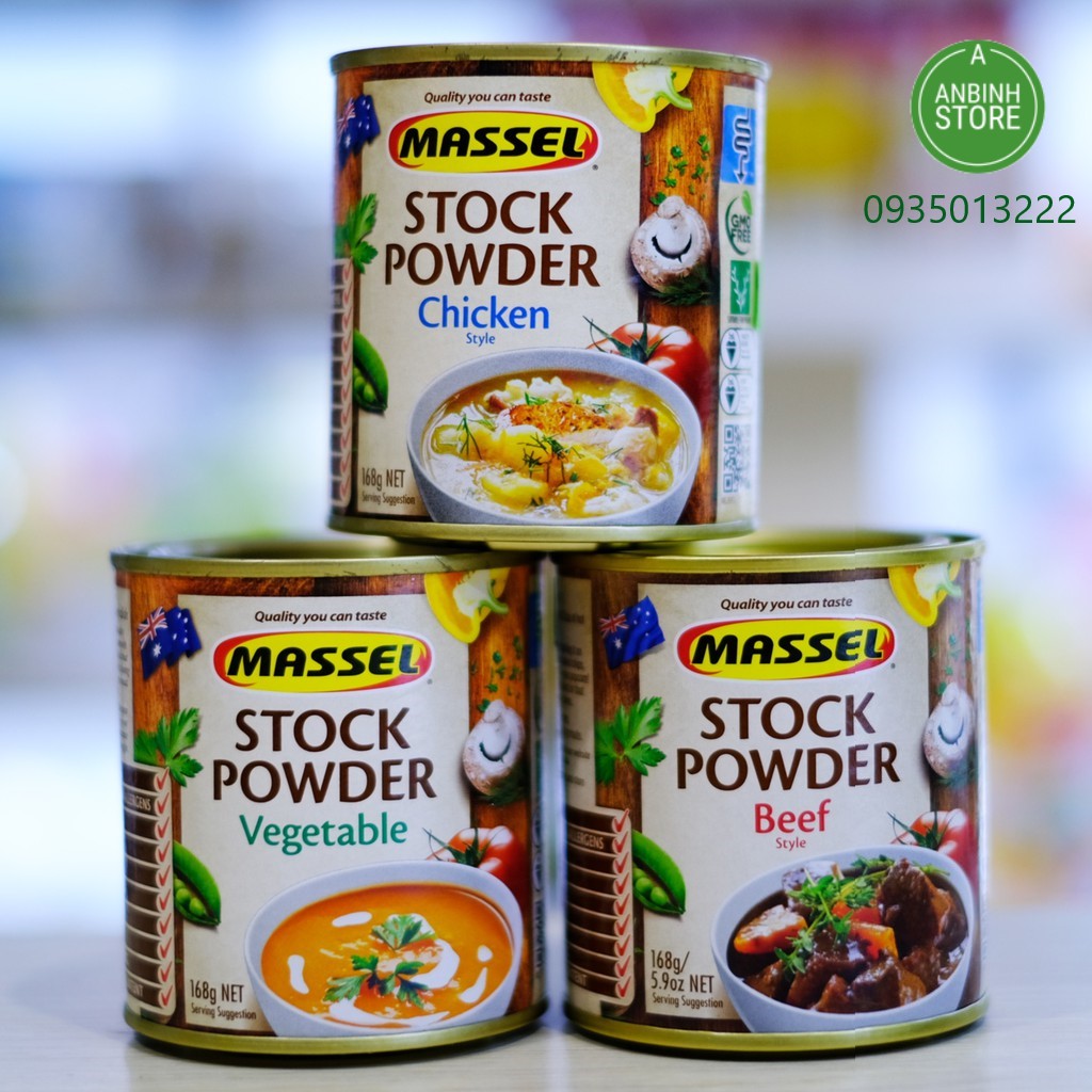 Combo 3 Massel powder chicken, beef, vegetable 168g x 3. Product of