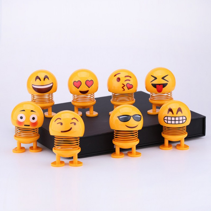 COMBO 5 Thú nhún EMOJI Lò Xo trang trí Ô TÔ - trang trí nhà - trang trí văn phòng - bàn làm việc (giao hình ngẫu nhiên)